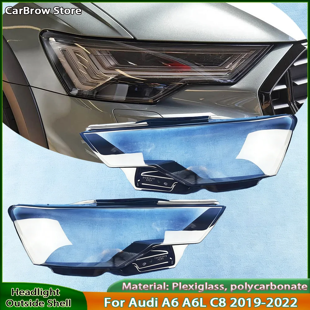 

Headlamp Shell For Audi A6 A6L C8 2019 2020 2021 Car Transparent Headlight Lens Cover Automotive Light Assembly Housing
