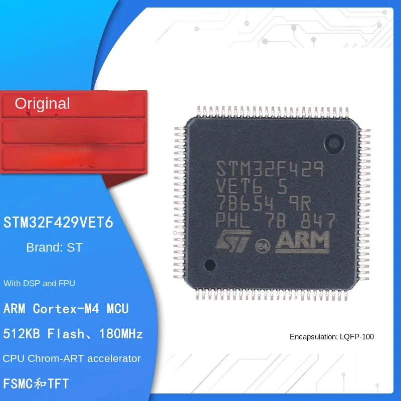 

Original STM32F429VET6 LQFP-100 ARM Cortex-M4 32-bit microcontroller MCU