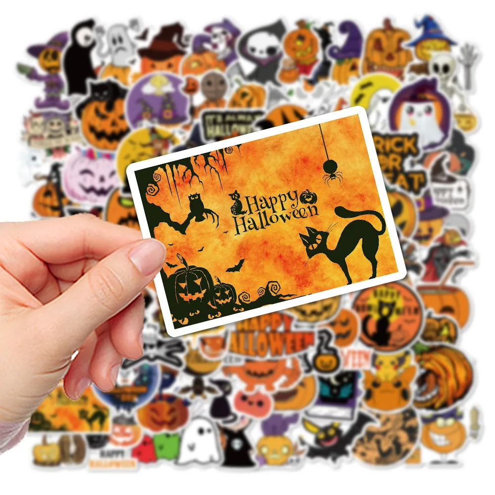 

10/50PCS Halloween Horror Pumpkin Head Skull Decorative Stickers Doodle Decals Toys for Scrapbook Refrigerator Pencil Box