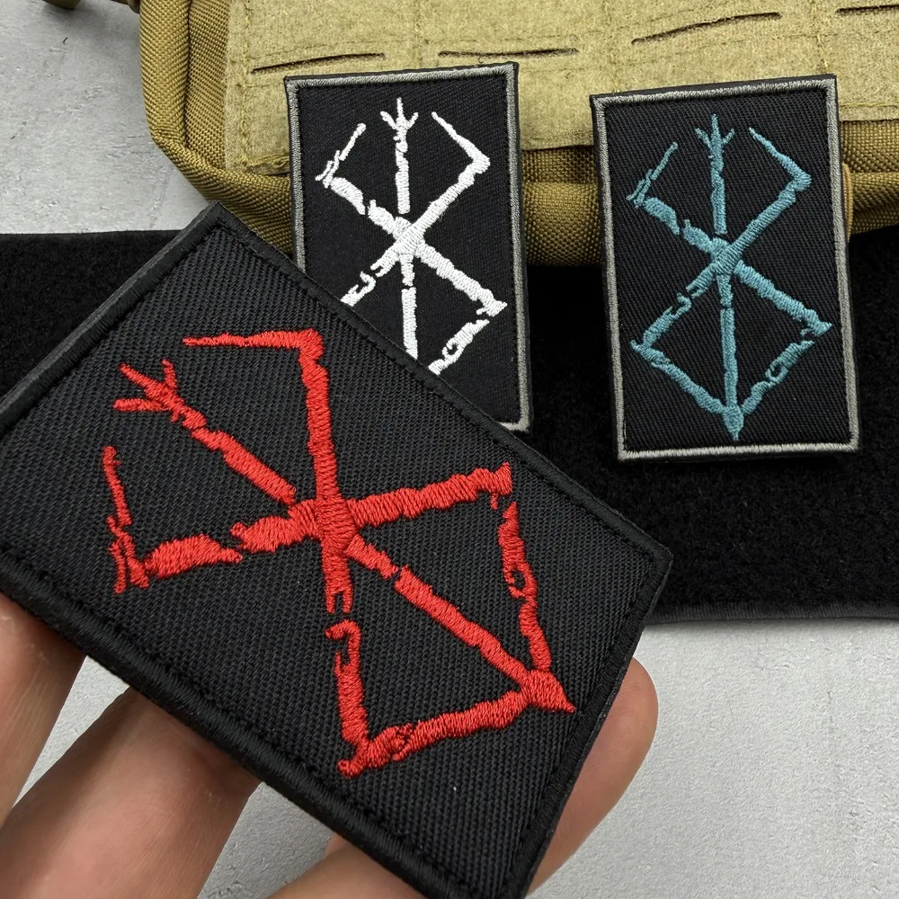 Anime Hook and Loop Embroidery Patches DIY Backpack Bag Hat Military Patch Repair Applique Sewing Cloth Sticker Accessories
