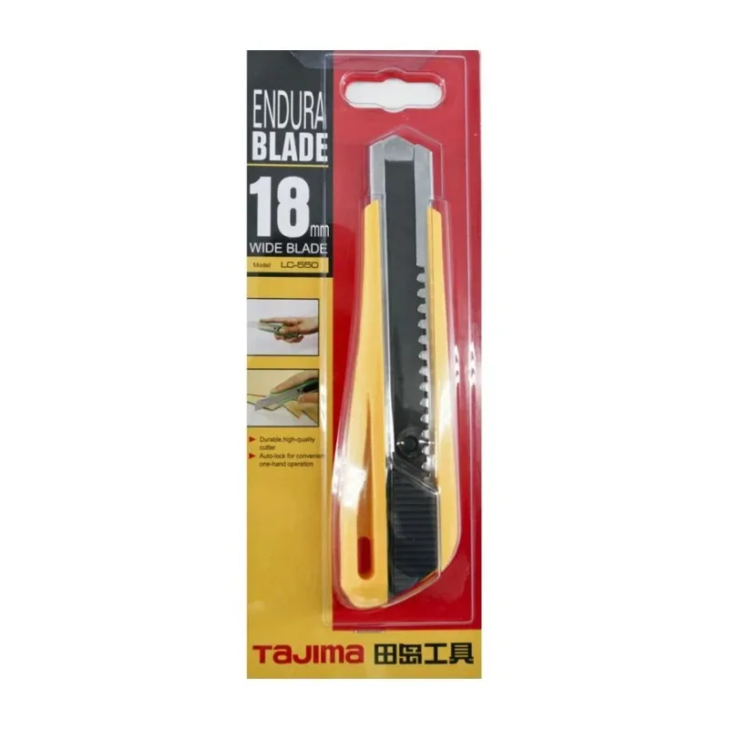 TAJIMA 1101-0015 LC-550 Telescopic Multi-Purpose Knife 1 Piece 18mm Wide L-Shaped Blade Auto/Manual Lock Wallpaper Knife