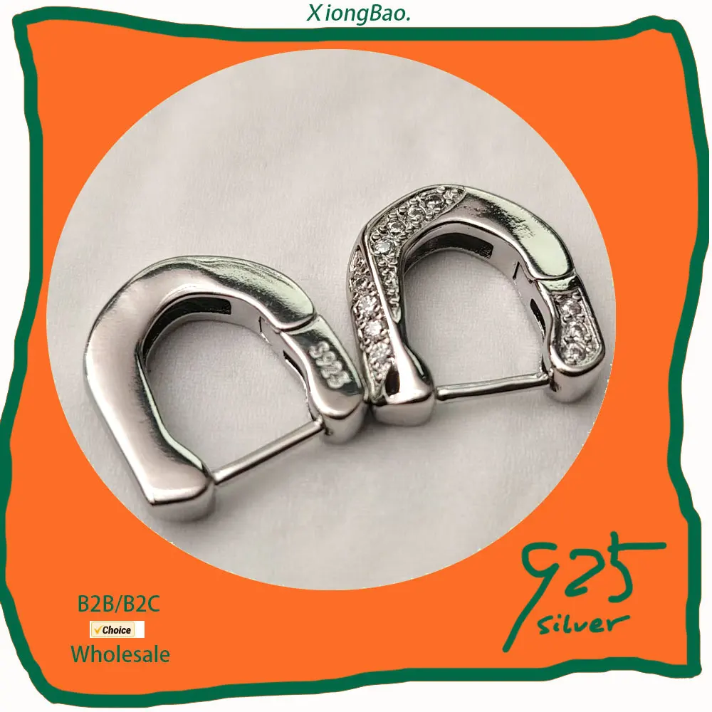 

Buckle CZ Zircon Hoop Earrings for Women Trend Jewelry 925 silver 2026 New Luxury Crystal Geometric Square Piercing Ear Hot