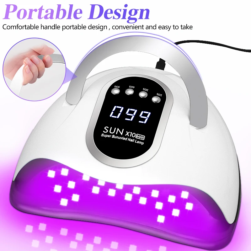 300W Professional Nail Dryer Lamp For Manicure Powerful UV Gel Nail Lamp 66 LEDs  Automatic Sensing Gel Polish Drying Lamp