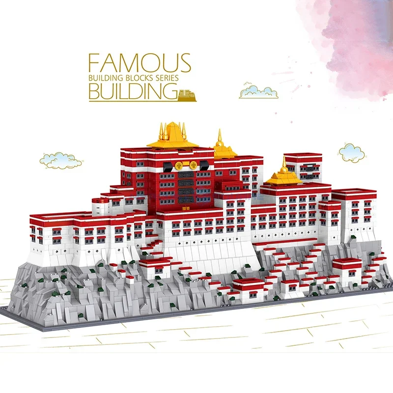 Tibet Potala Palace Model Building Blocks Moc Ql0960 Chinese Style Architectural Street Scene Landmark Bricks Education Toy Gift