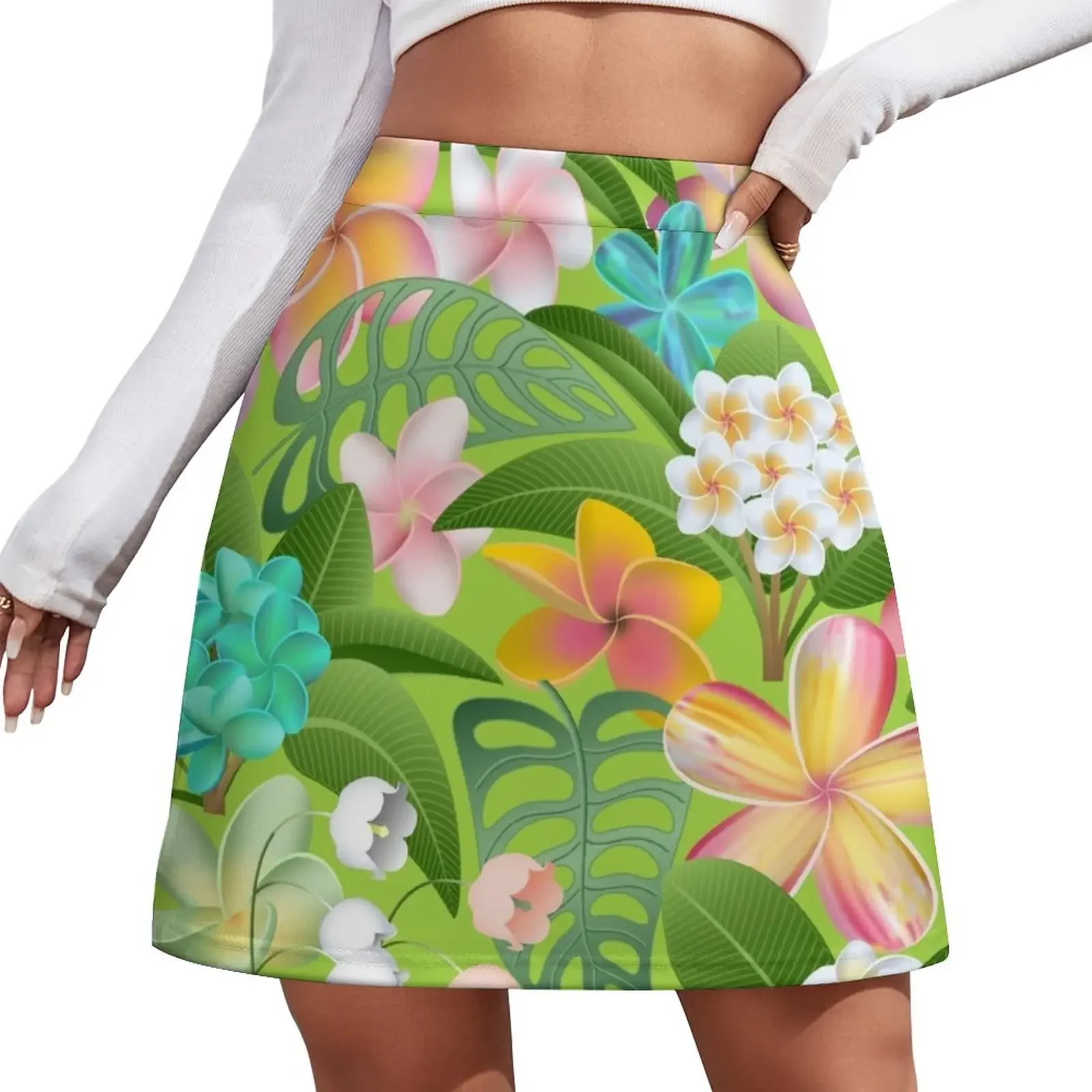 

Tropical Plumeria Flowers 3 Mini Skirt dresses summer woman 2024 Miniskirt woman