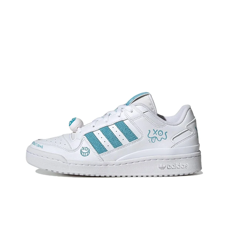 Adidas Originals FORUM Skateboard Shoes Unisex Low Top White/Blue FZ6353