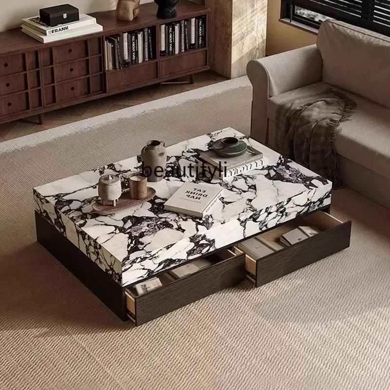 Hot sales Marble rectangular coffee table side table
