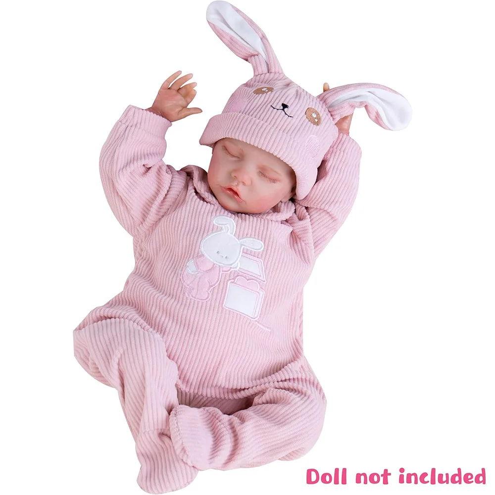 Siliconen reborn babypoppen meisje kleding outfit accessoires roze konijn 46-50cm pop outfits ontwerper mode pop kleding kit
