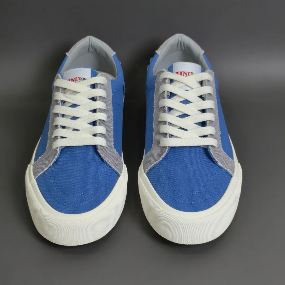 Light‑blue Low‑top Skate Shoes, Dopamine Limited‑edition Heel Embroidery Retro Casual Sneakers, Unisex Couple Fashion Footwear
