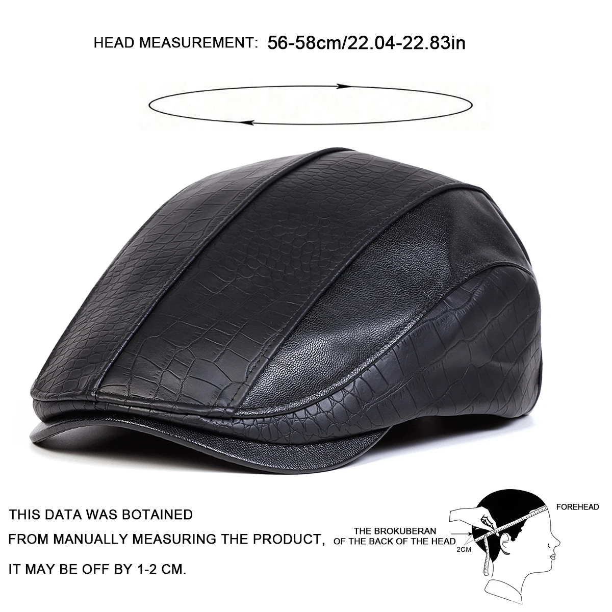Unisex Retro Newsboy Caps Männer Britische Maler Hüte Herbst Winter Berets Leder Spleißen Flache Kappe Hip Hop Berets – Detail 7