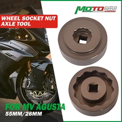For MV AGUSTA F4 750/1000 312R Senna Brutale 675/750/800 Aluminum Front Rear Axle Nut Tools Motorcycle Wheel Tool 55mm 26mm