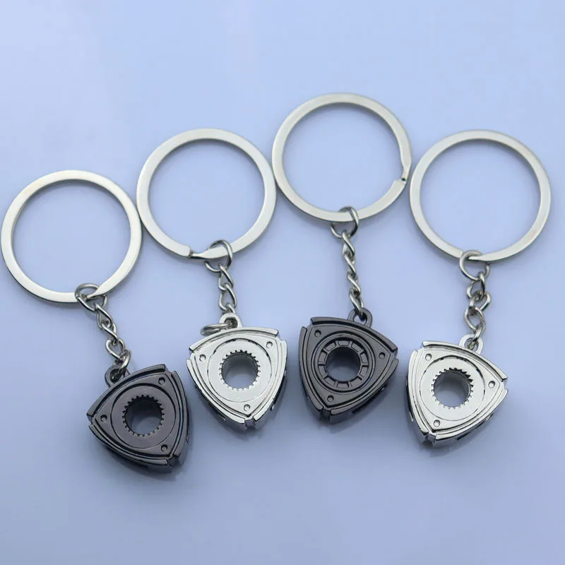 Creative Alloy Car Modified Engine Rotor Model Keychain Men's Unusual Car Key Metal Key Ring Ideal Promotion Gifts Choice