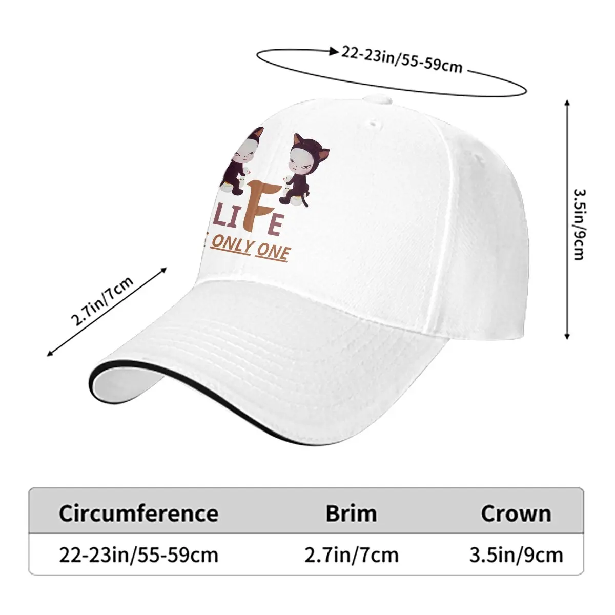 Yoshitomo Nara Multicolor Hat Peaked Men's Cap Life is Only One Personalized Visor Protection Hats