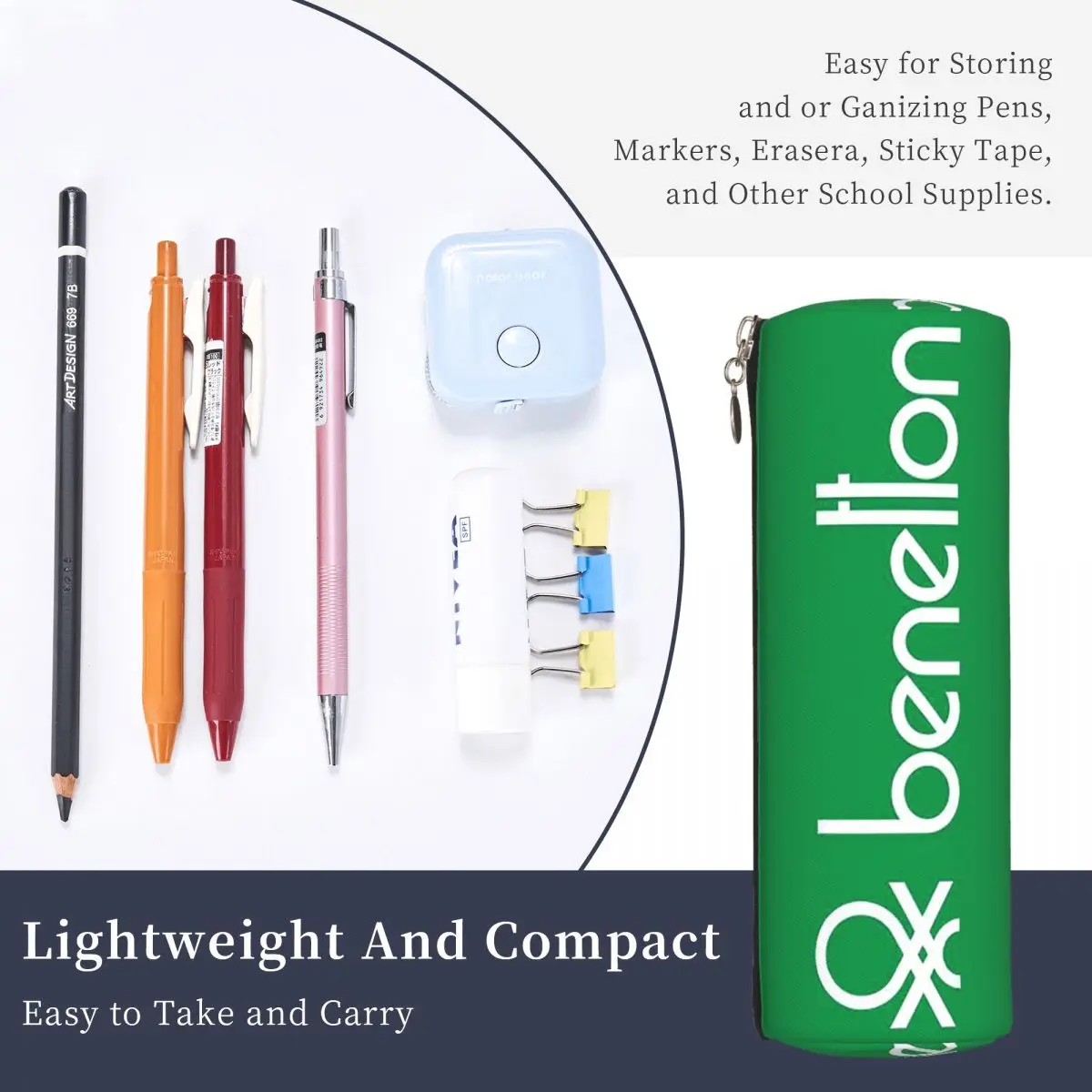 United Colors Of Benetton Pencil Cases Pen Holder Cylinder Pen Box Pencil Bag for Boys Girls Gifts view 5