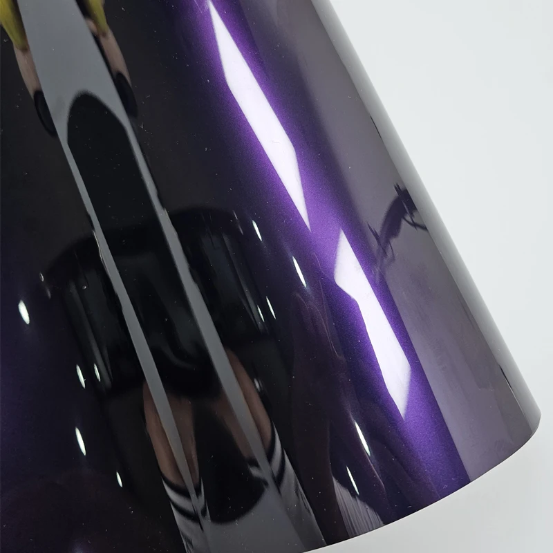 Wraping Vinyl Wrap High Glossy Metallic Midnight Purple Car Sticker Adhesive Vinyl for Car Film Cover Auto Stickers Decals Parts