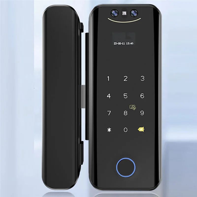

【Buy It-Now!】Tuya 3D Smart Locks With WIFI For Glass Door-Camera Fingerprint Face Recognize Card Password Biometric Key App Unlo