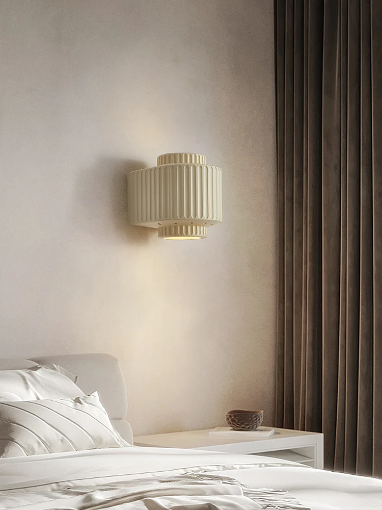 

Japanese-style retro bedside lamp wall lamp, bedroom study aisle lamp, Nordic living room background wall wabi-sabi