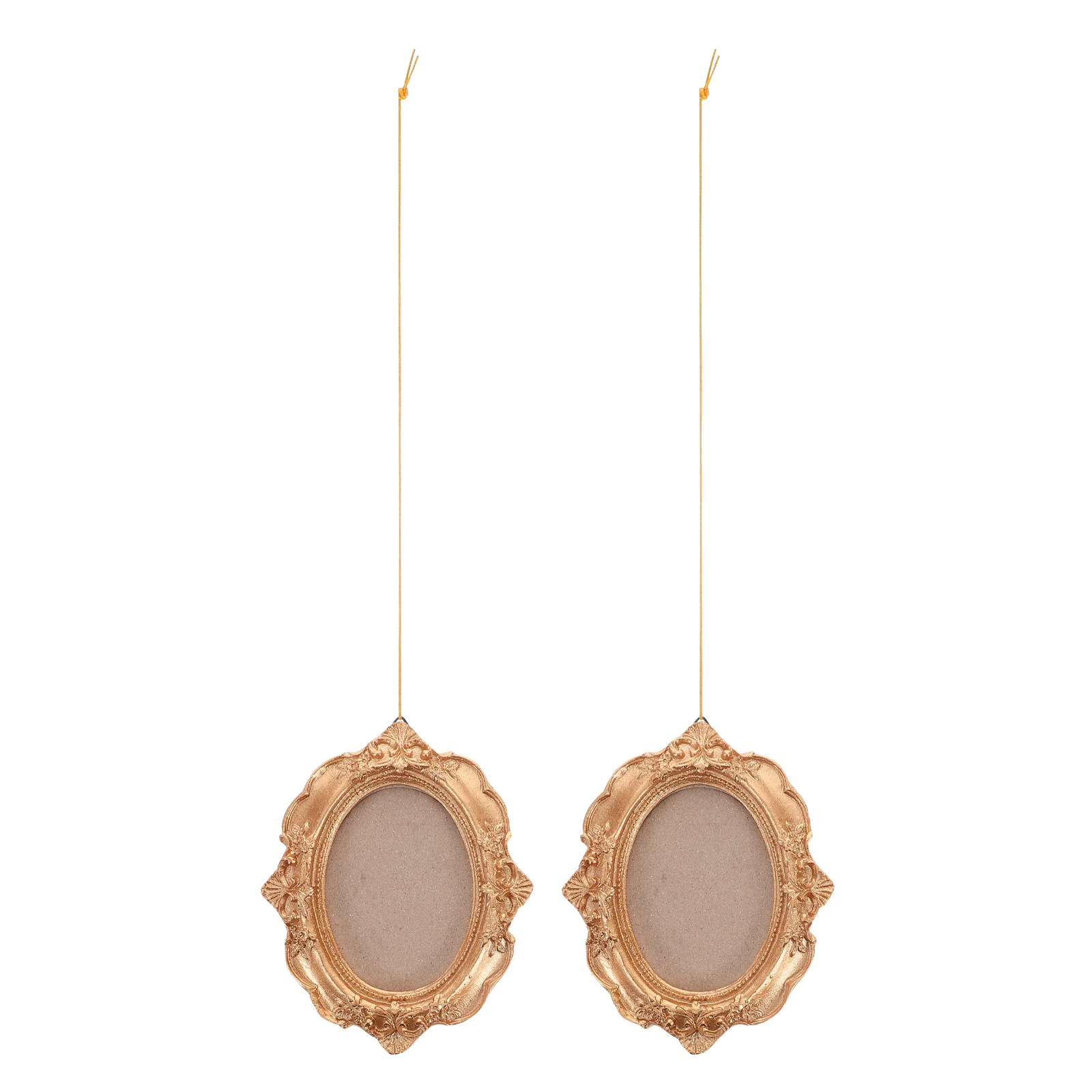 

2Pcs Style Wall Frames Miniature Oval Picture Frames for Hanging Decor Unique Home Interior Design Retro Display