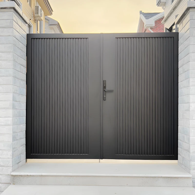 

Aluminum Alloy Folding Entry Sliding Door Villa House Courtyard Hotel Retractable Swing Garden Driveway Design Elegant Gate