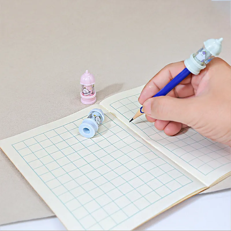 Cute Creative Shape Pencil Caps Cartoon Amusement Park Pen Topper Set Pencil Extender Tip Protector School Stationery Supplies