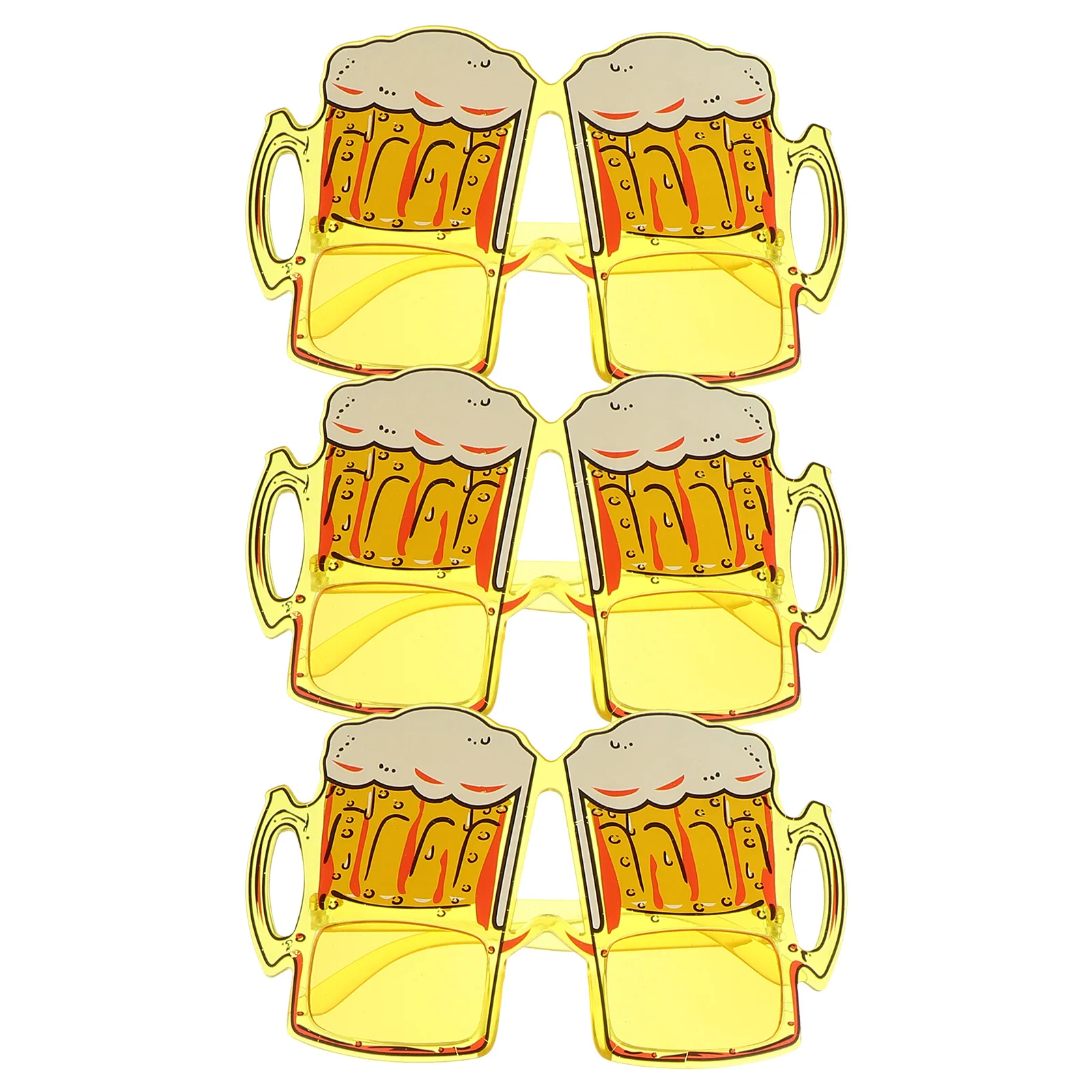 3Pcs Beer Theme Eyeglasses Creative Plastic Funny Party Glasses Photo Props Lightweight Durable Festival Gear Funny Photo Props