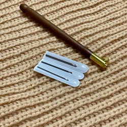 1Set French Embroidery Crochet DIY Hand Cross Stitch Crochet 3 Needles For Handmade Sewing Knitting Wooden Handle Crochet