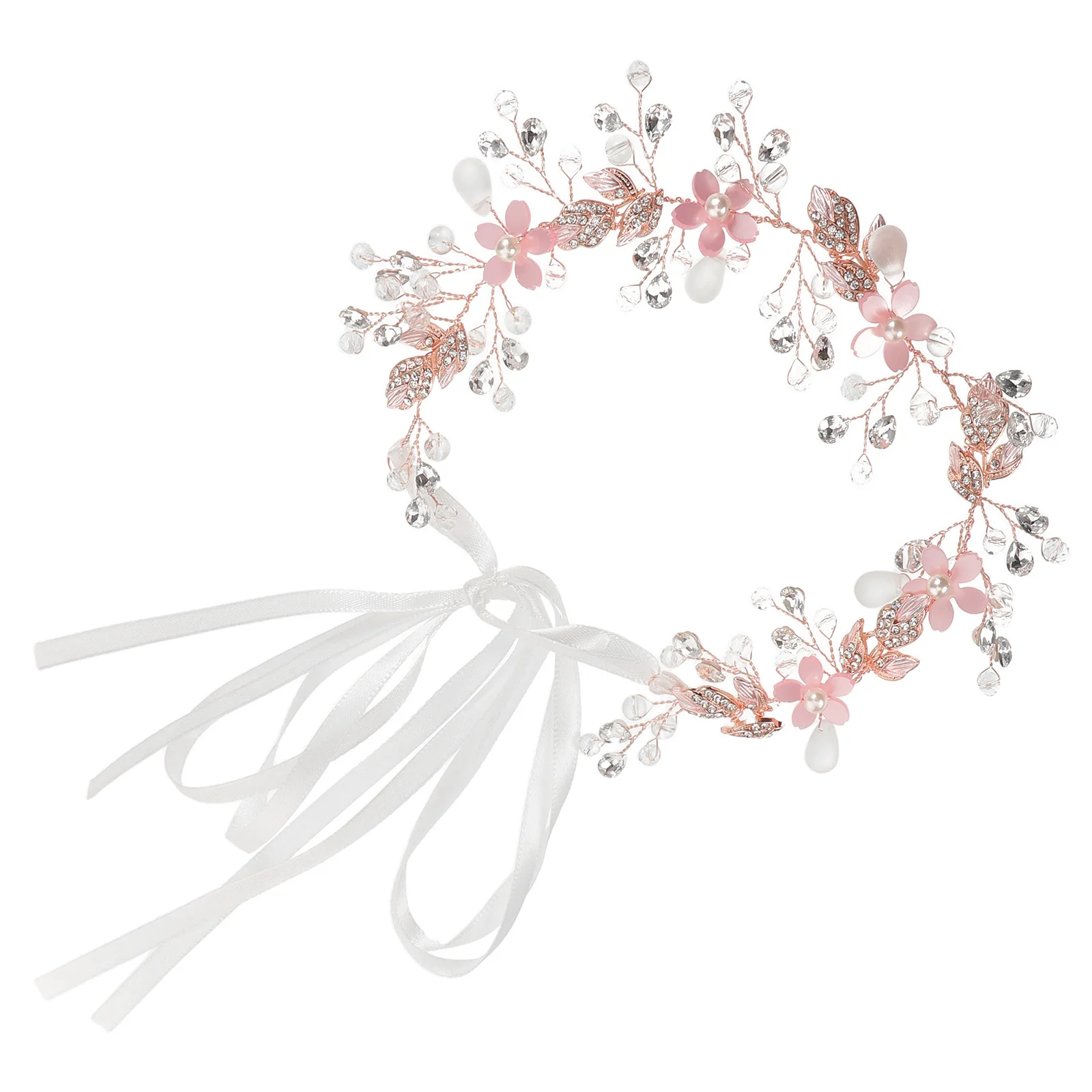 

Floral Bridal Headband with Shimmering Pearls and Crystals Lightweight Wedding Headpiece for Women Birthday Party Event