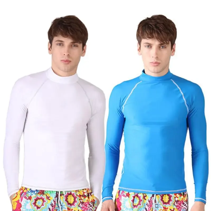 SBART-Long Sleeve Tight Tops for Men, UPF50 +, Sun Protective Swimwear, Snorkeling Swimming Surfing, Diving Rashguard Wetsuit