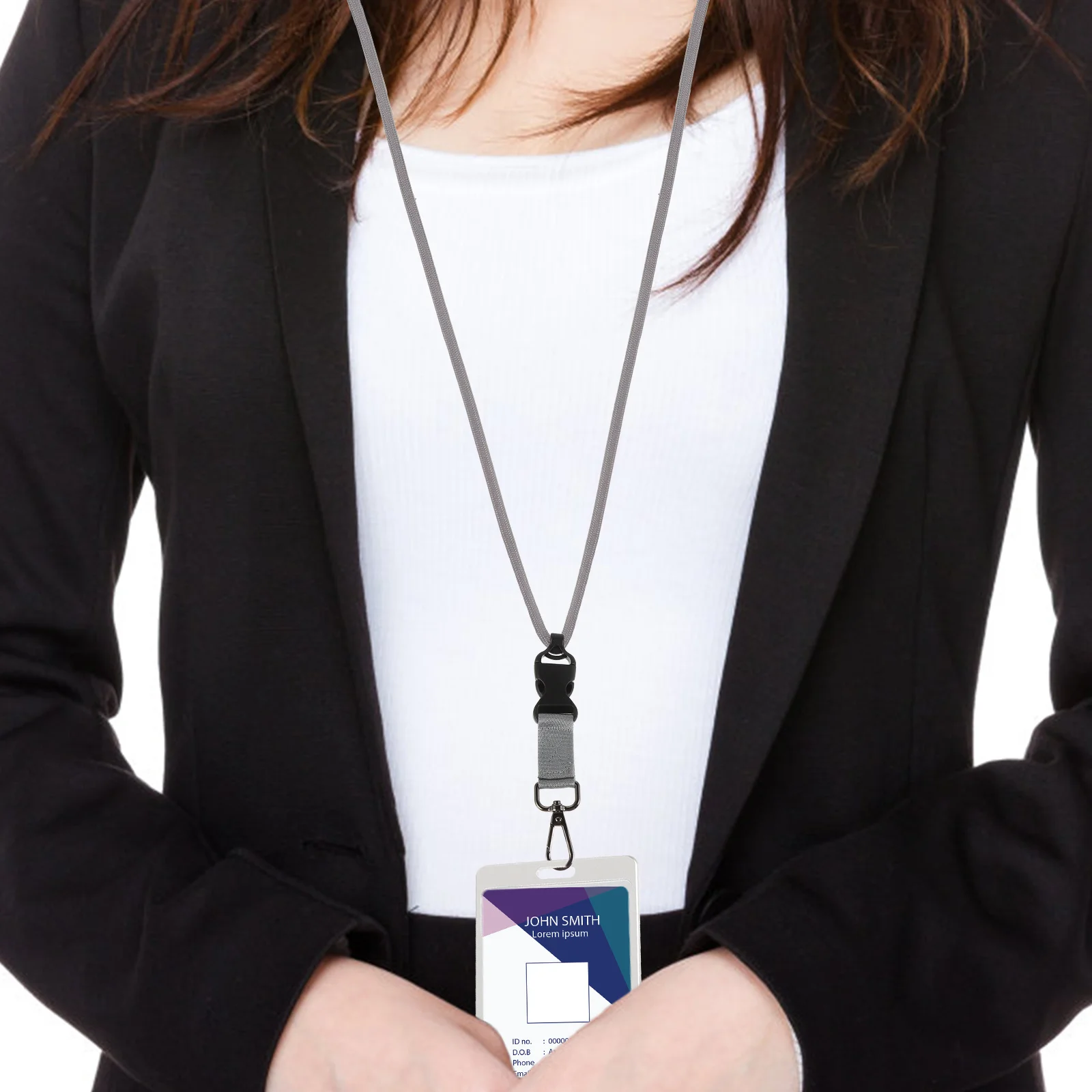 

Breakaway Lanyard Safety Buckle Heavy Duty Neck Hanging Id Badge Holder Multi-Function Key Holder Card Clip for Outdoor and