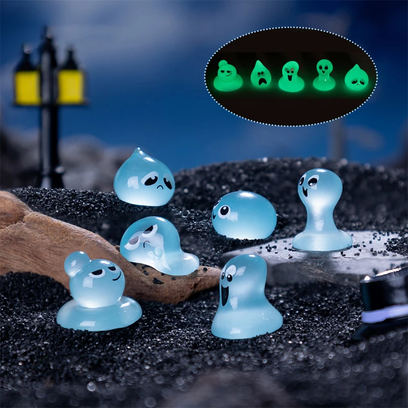 8Pcs Luminous Water Spirit Doll Model Luminous Car Ornaments Micro Landscape Decor Desktop Ornaments Doll House Scene Decor Toy