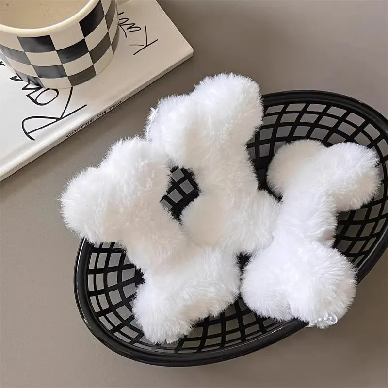 New Cute Dog Bone Pendant Key Ring Plush Keychain Soft Stuffed Keyrings for Boy Girl for Bag Decorations Student Accessories view 5