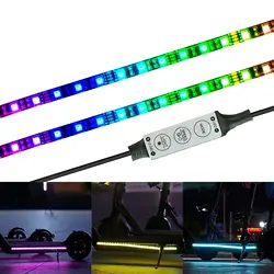 Pour Xiaomi M365 Pro Ninebot Scooter Electrique Bande Lumineuse LED Sécurité Avertissement Barre Lumineuse RGB Skateboard Bande Lumineuse Nuit Etanche navee s65