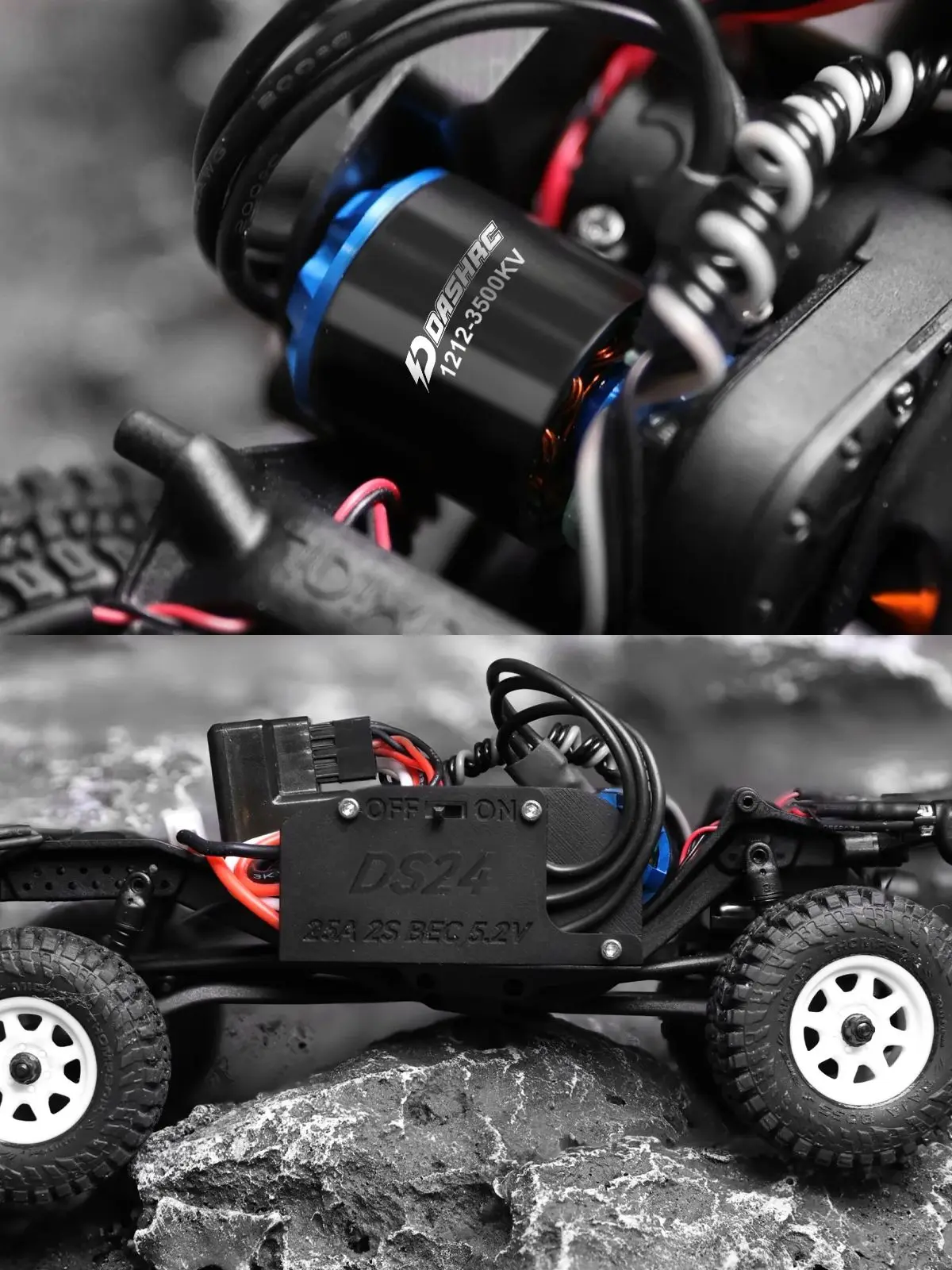 SCX30 Borstelloze ESC Motor Combo, 25A 2S BEC, Bluetooth APP Programmering, voor 1/30 RC Crawler Axiale SCX30 Ford Bronco Jeep Wrangler - afbeelding 2