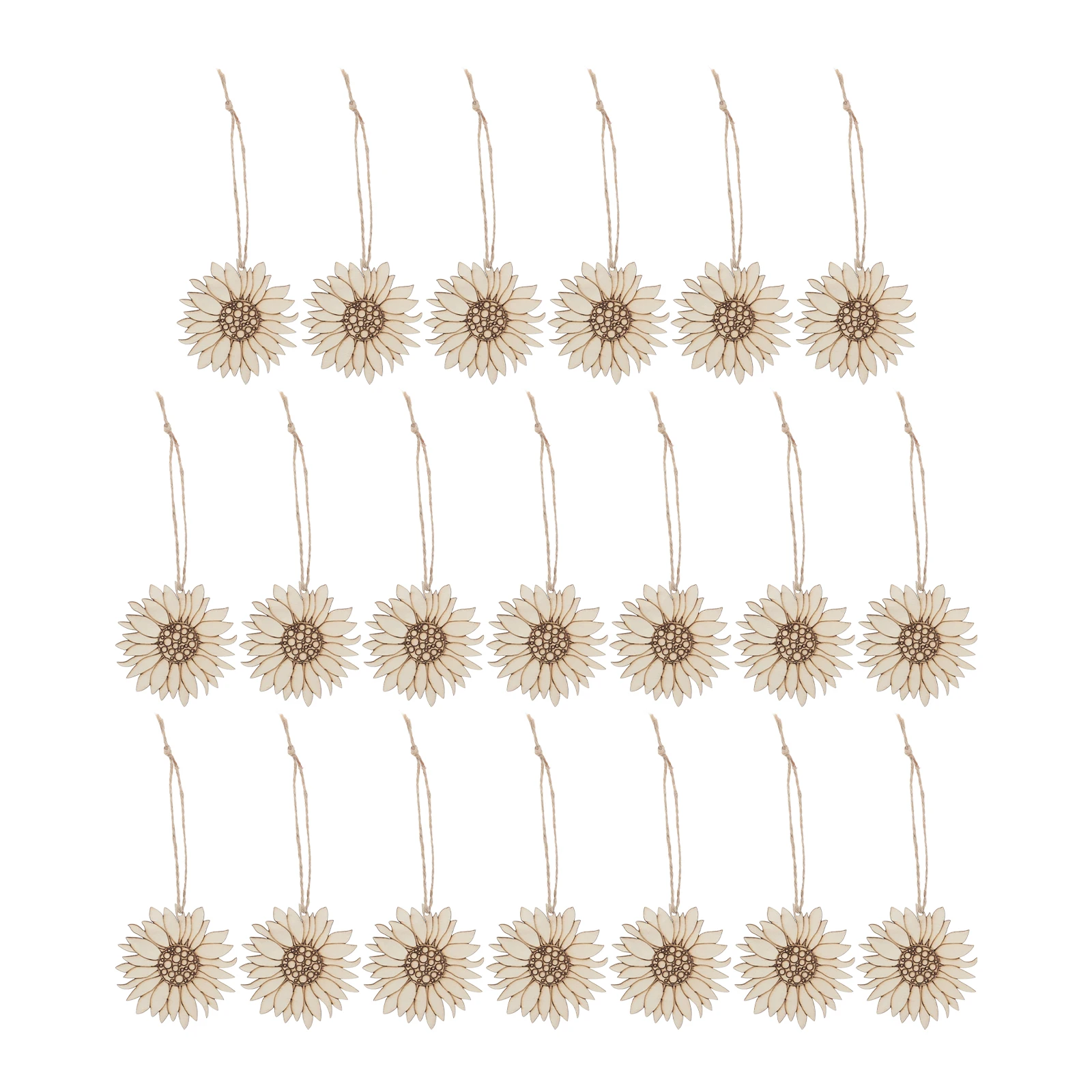 

20 Pcs Sunflower Iron Wall Decor Slices DIY Wall Hanging Decor Home Art Craft Unfinished Wood Vintage Adornment