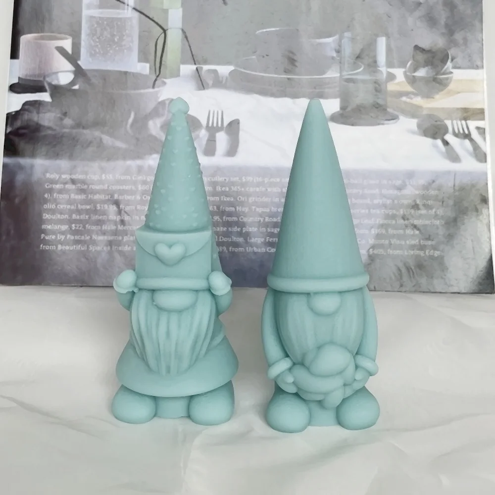 3D Wedding Gnome Candle Silicone Mold 2023 Faceless Santa Claus DIY Christmas Dwarf Gypsum Resin Soap Candles Making Supplies