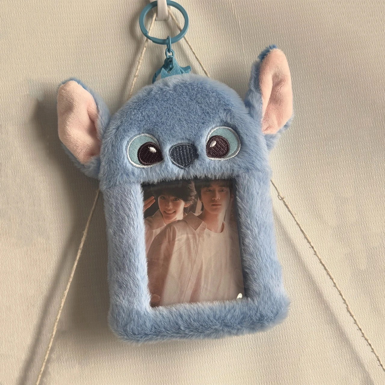 

Kawaii Stitch Anime Keychains Card Sleeve Cartoon Card Cases Portable Keyring Card Holders Bag Pendant Photo Album Gifts For Kid