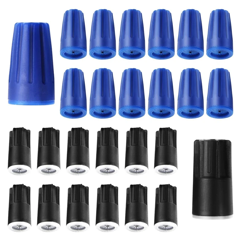 A34R 24PCS Waterproof Wire Connectors, Blue/Black Sealant Twist Nuts Caps For Landscape Light, Splice Terminal Electrical