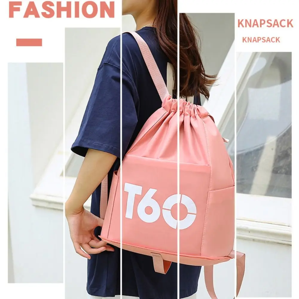 Fashion Nylon Drawstring Backpack 6 Colors Drawstring Versatile Backpack Washable Large Capacity Travel Bag Unisex