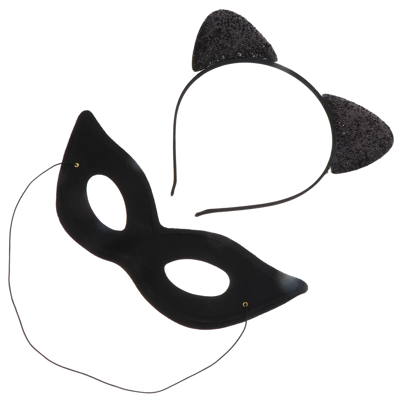 Cat Ears Headband Women Eye Mask Party Costume Headgear Female Decorative Hairband Miss Cosplay Prop