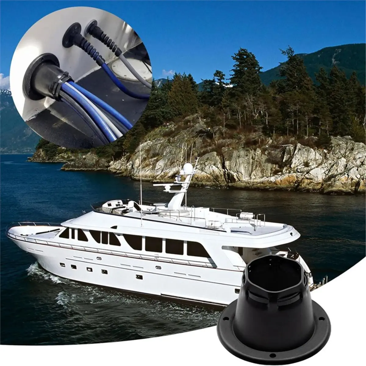 618 Mega Sale 2 Pcs Marine Cable Boot Marine Boat Transom Steering Wires for Yacht Pontoon & Boat Electrical Management