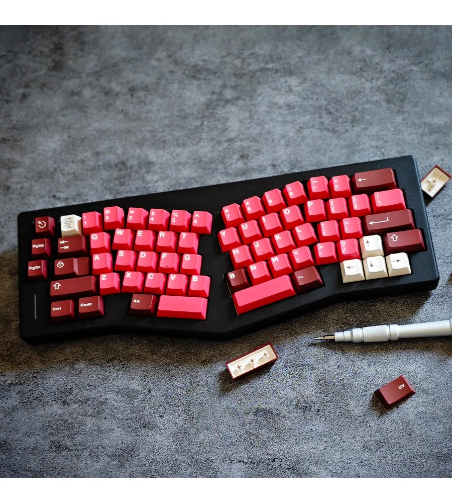Golden velvet cake magnetic axis mechanical keyboard keycap ABS two-color original factory highly suitable for Wooting