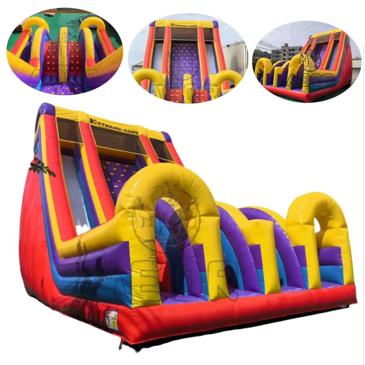 Commercial PVC Inflatable Obstacle Course Slide Bounce Castle Giant Extreme Rush Combo Easy Setup 8-10 Passengers