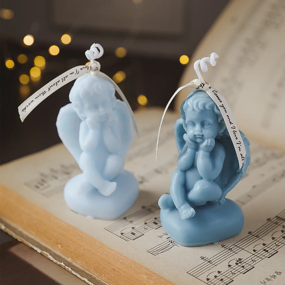 

Angel Scented Candles, Romantic Home Decor Gift, 80% Paraffin & 20% Soy Wax, 8cm Height, Multi-Color, Aromatherapy for Women