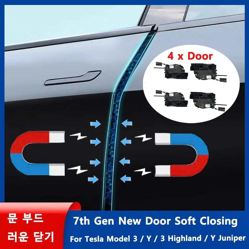

2025 Update Soft Closing for Tesla Model 3 Y 3 Highland New Y Juniper 4-Door Anti Pinch Auto Electric Suction Door Softclose