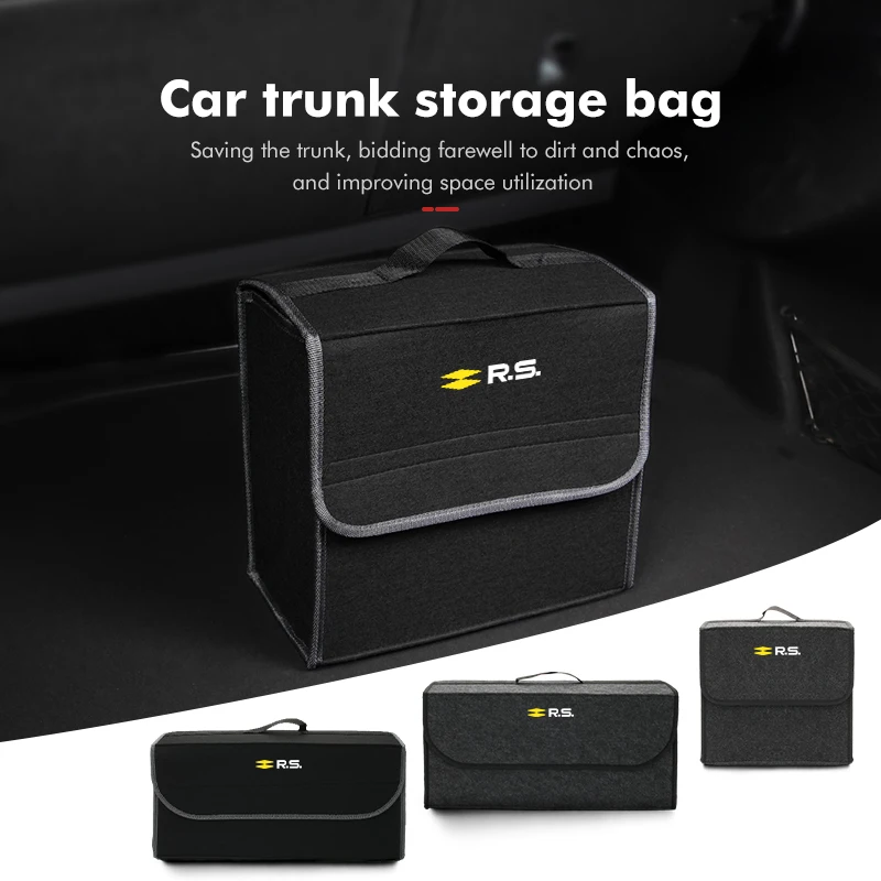 Car Trunk Folding Organizer Storage Bag Stowing Tidying Box For Renaul RS Sport Megane 3 4 2 Clio 5 Line Sandero Scenic Logan