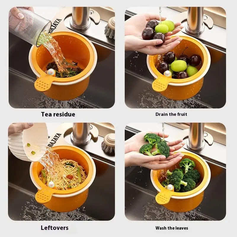1PCS Adjustable Hanging Sink Drain Basket Kitchen Sink Filter Drainage BowlLeak-Proof Filter Multifunctional Strainer Basket
