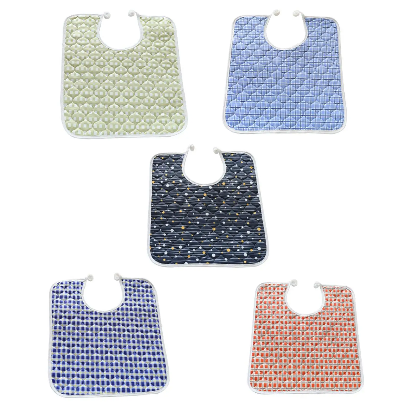 Short Adult Bibs Waterproof Washable Feeding Garment for Disabled Elderly Bedridden Mealtime Protection