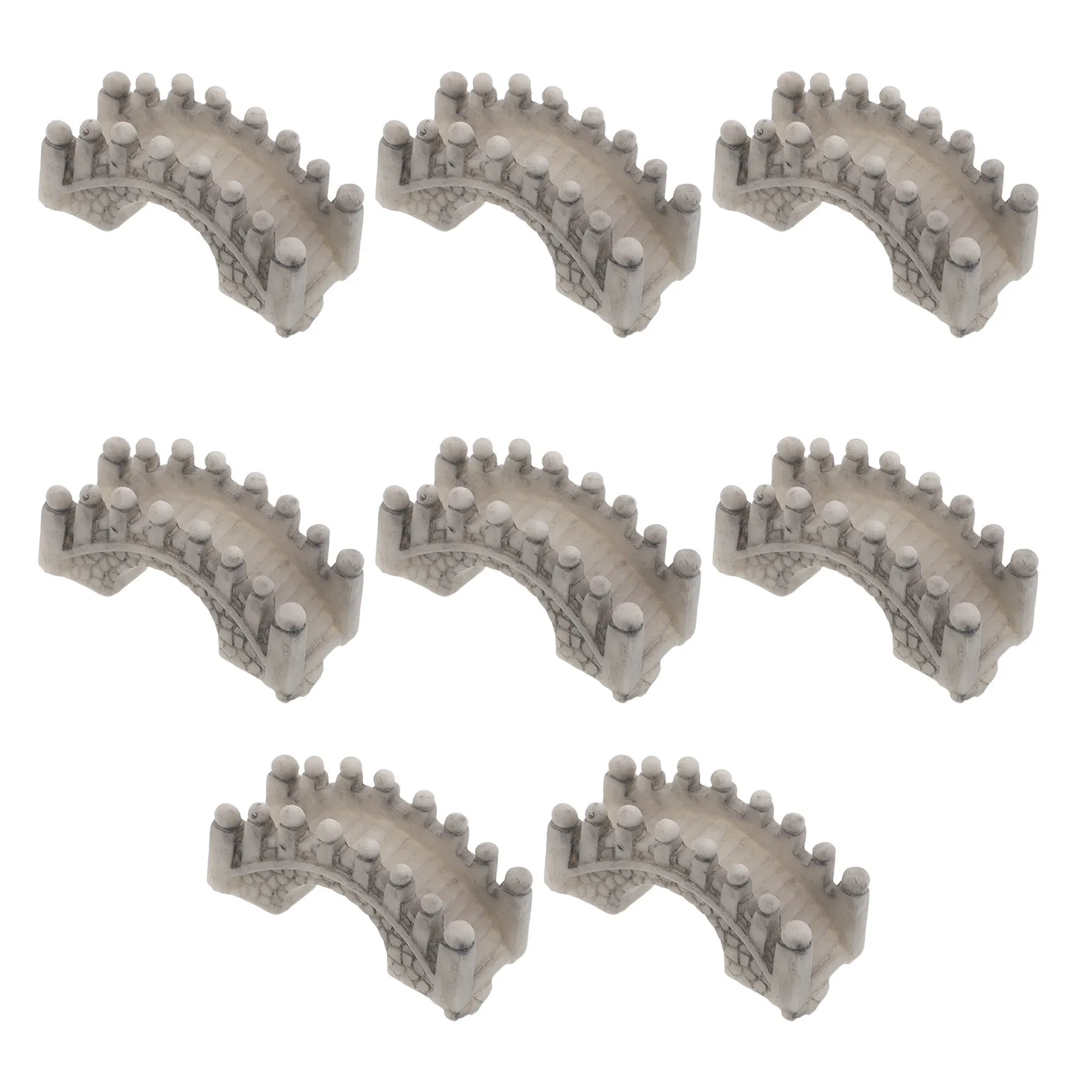 8Pcs Micro Landscape Resin Craft Bridge Miniature Chinese Arch Bonsai Garden Terrarium Aquarium Decoration Miniature Bridge