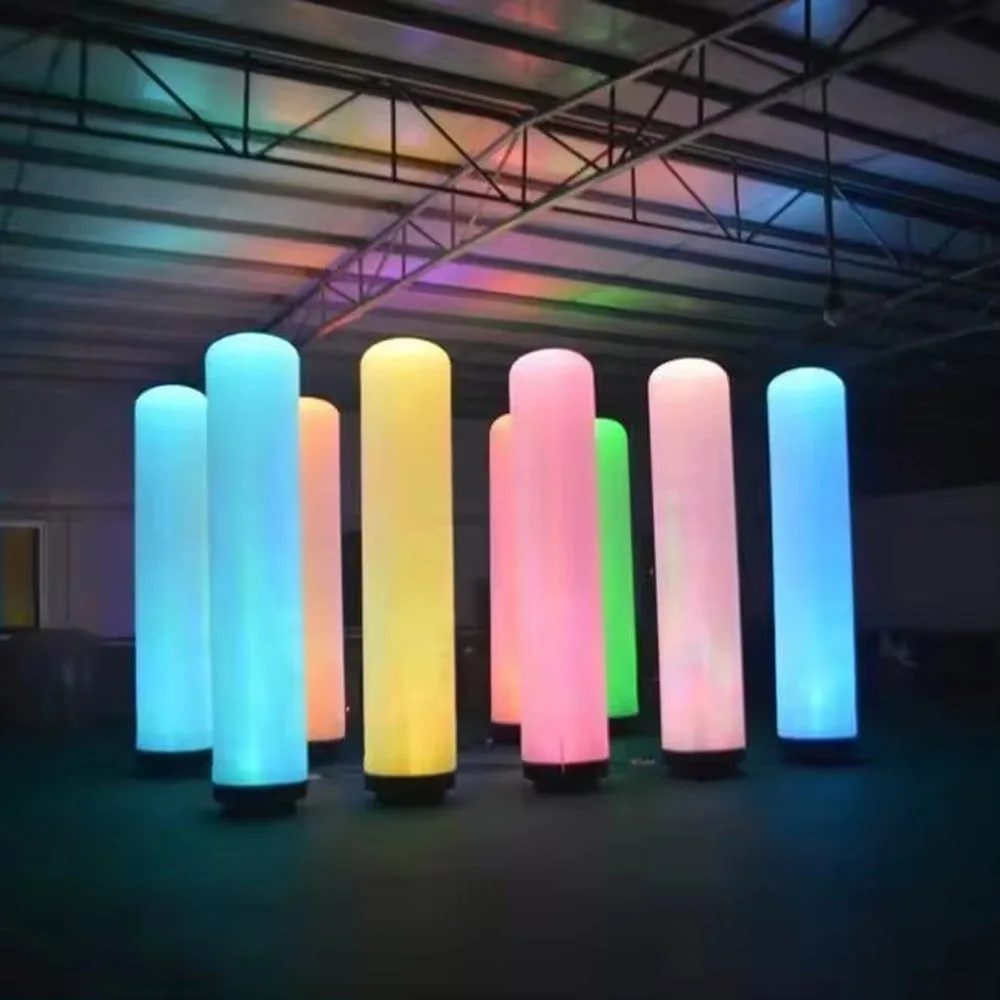 Colonna gonfiabile portatile all'aperto colonna d'aria a cono gonfiabile a Led con soffiatore di Base cilindrici colorati per la decorazione del partito