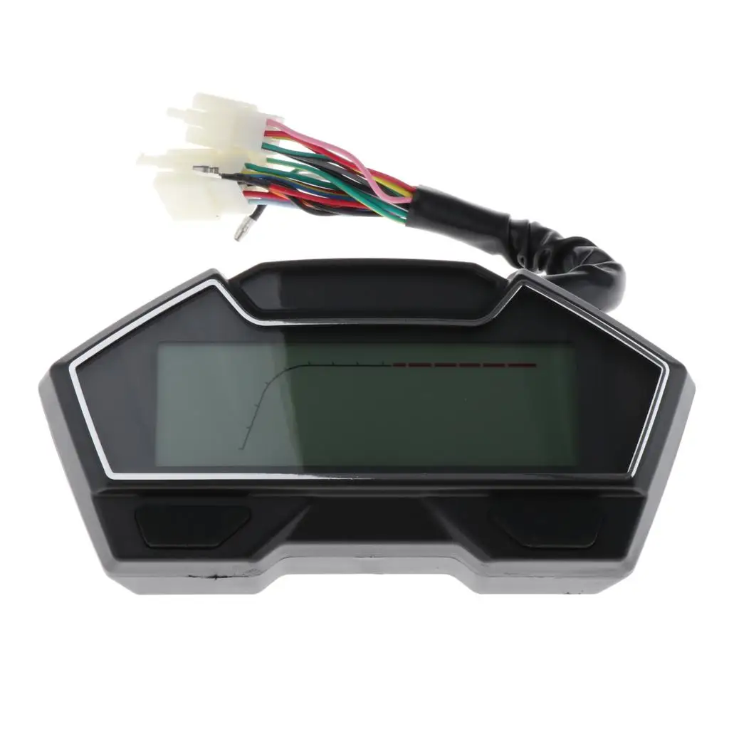 

LCD Motorcycle Speedometer Odometer -Speed Fuel Gauge 199 Kph Mph